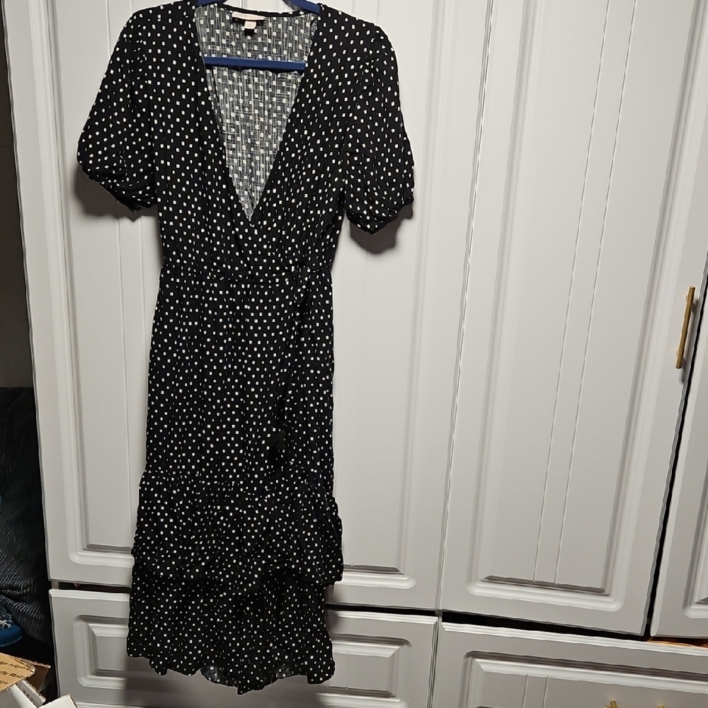 Knox Rose Black and White Polka Dot Midi Dress